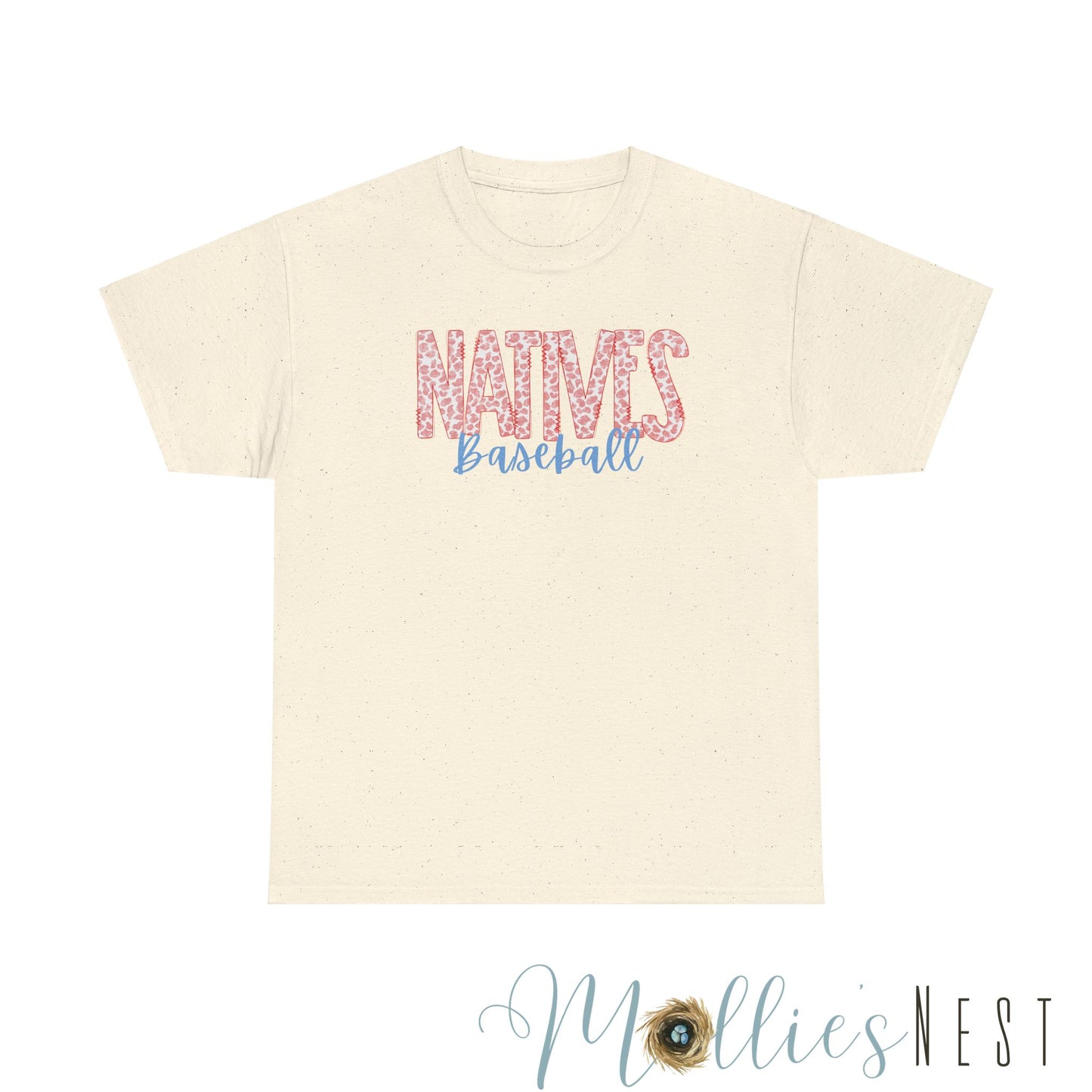 Leopard Natives Baseball Heavy Cotton Tee. NATIVES 25