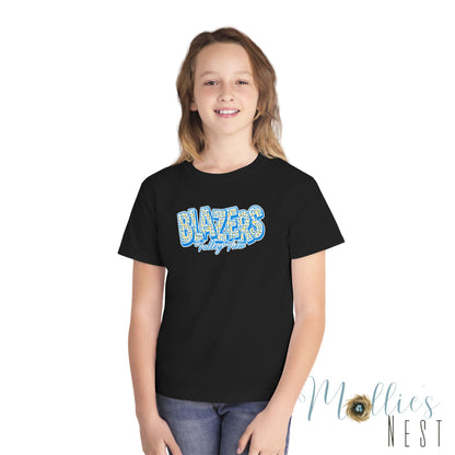 Youth Comfort Colors — "BLAZERS Valley View" - stacked block font