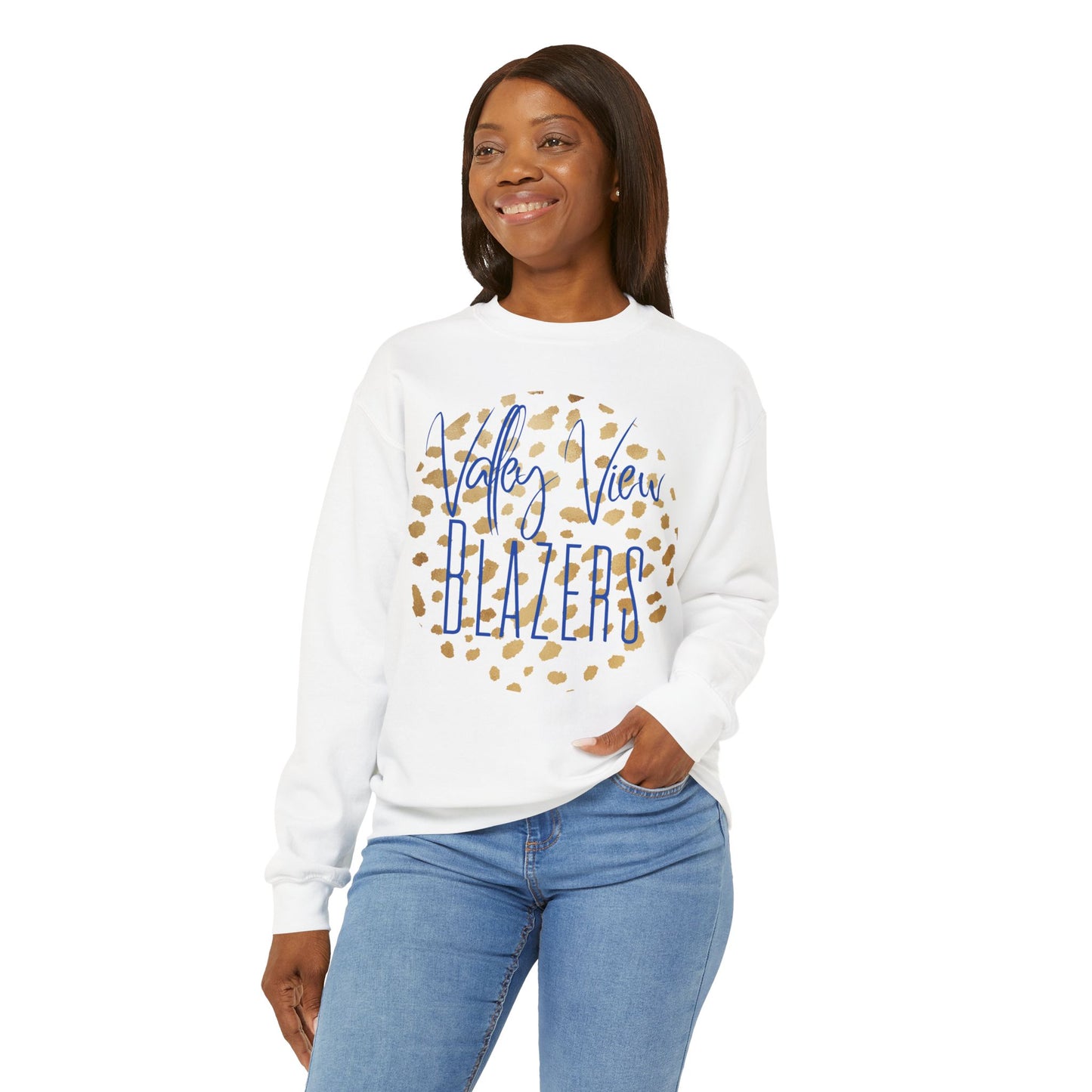 Valley View. Blazers Gold Polka Dot Sweatshirt