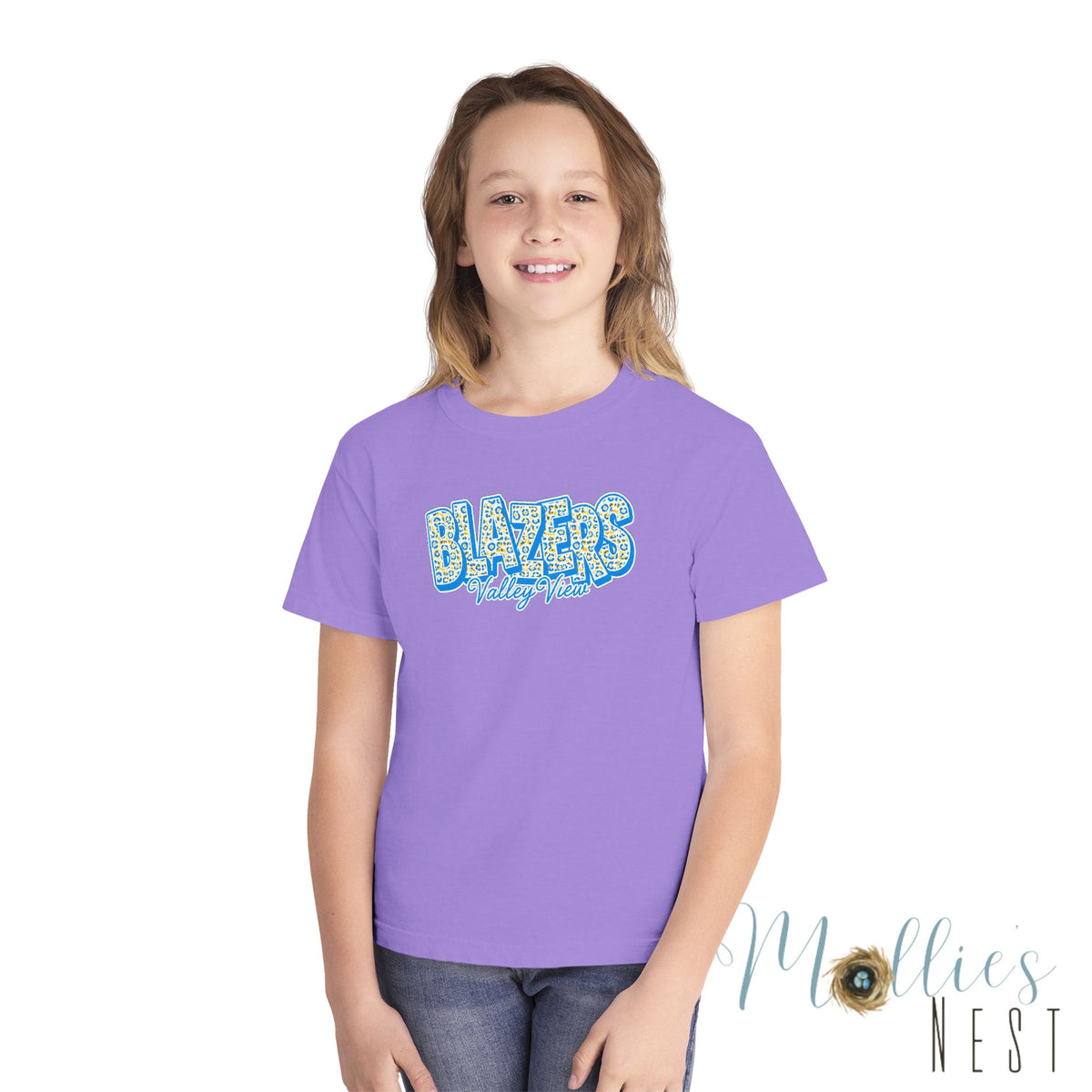Youth Comfort Colors — "BLAZERS Valley View" - stacked block font