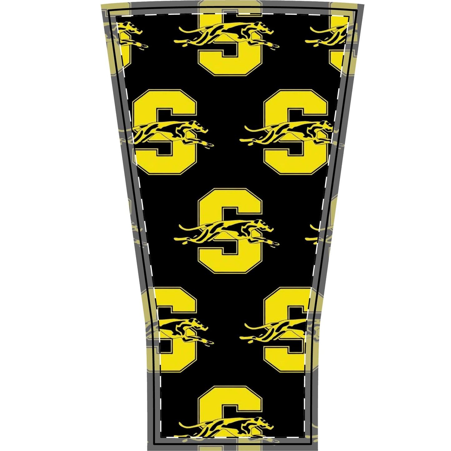 Greyhound Salem Logo Arm Sleeve — Black & Yellow Athletic Compression Sleeve