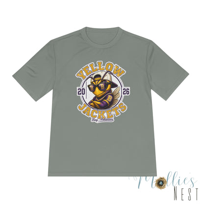 ADULT. DRIFIT Yellow Jackets 2026 Mascot Tee — Moisture-Wicking Sports Shirt