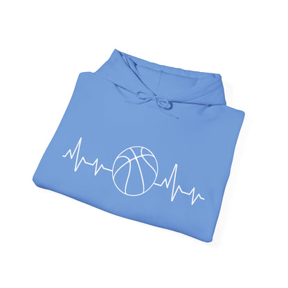 Basketball Heartbeat Hoodie — Basketball Pulse Graphic Hooded Sweatshirt
