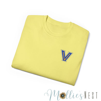 ADULT. Valley View Light the Flame Unisex Cotton Tee, Casual T-Shirt - Football - School Spirit