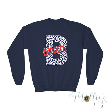 Youth Leopard B Monogram “BANDITS” Crewneck Sweatshirt