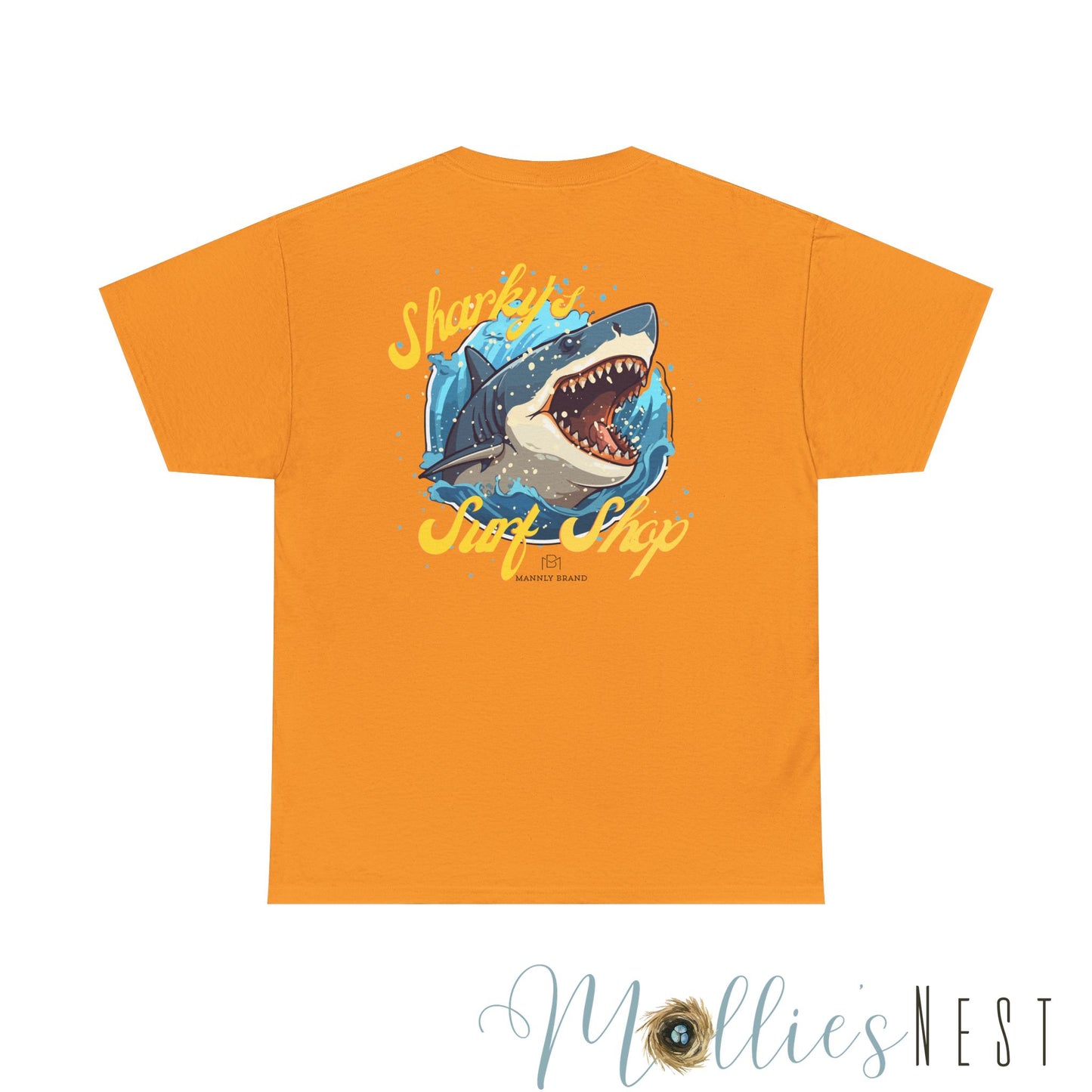 Shark Surf Style Tee, Unisex Cotton T-Shirt for Beach Lovers, Shark Graphic Tee, Surfing Summer Apparel, Ocean Vibe Apparel. Mannly Brand