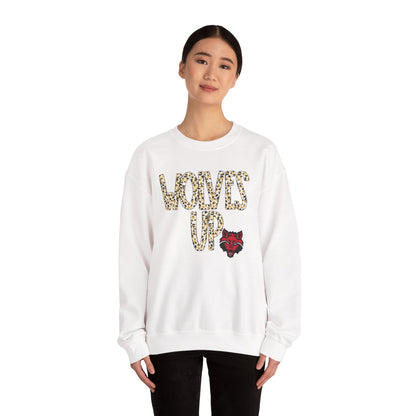 Wolves Up Leopard Print Sweatshirt | Unisex Heavy Blend™ Crewneck