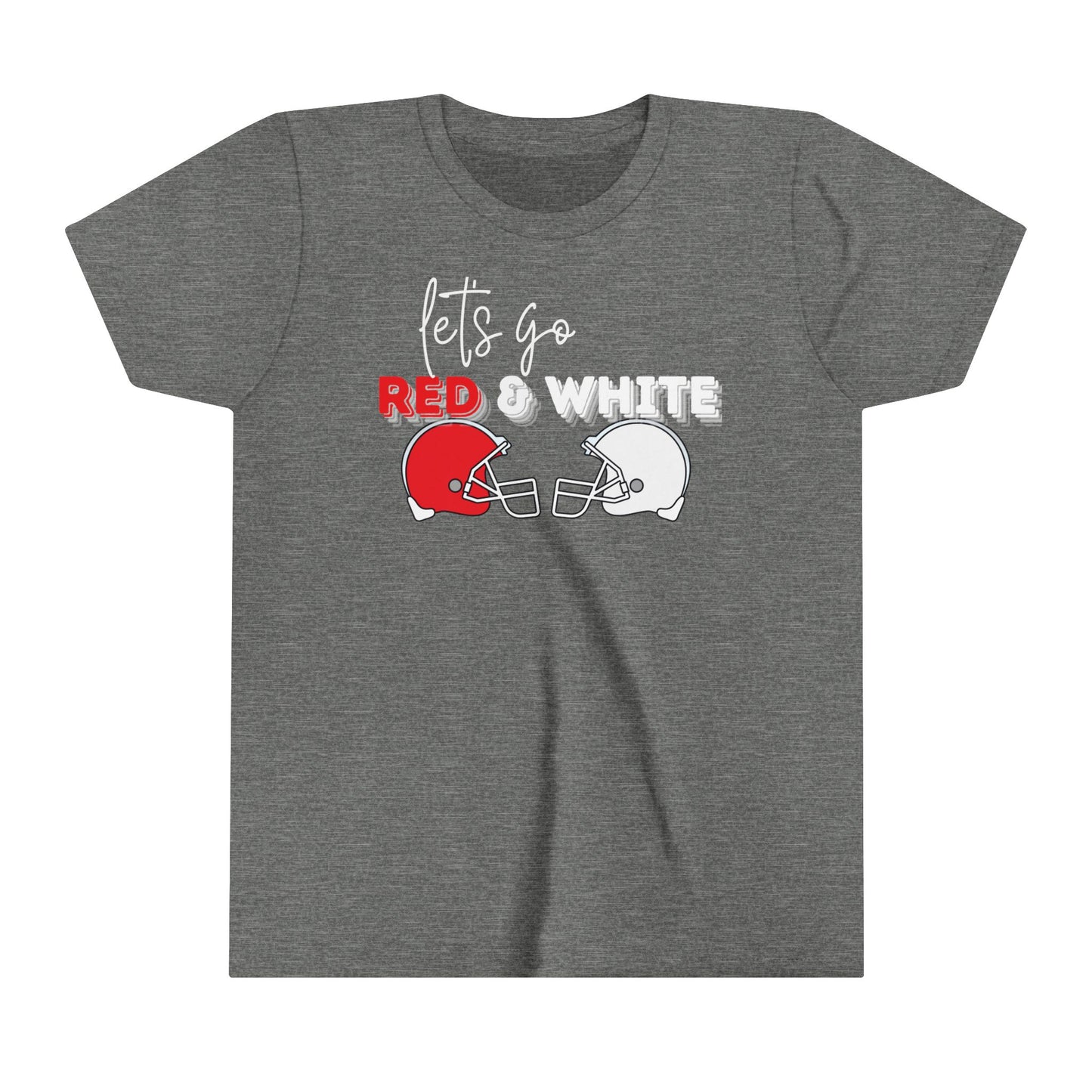 Youth Red & White football Short Sleeve Tee