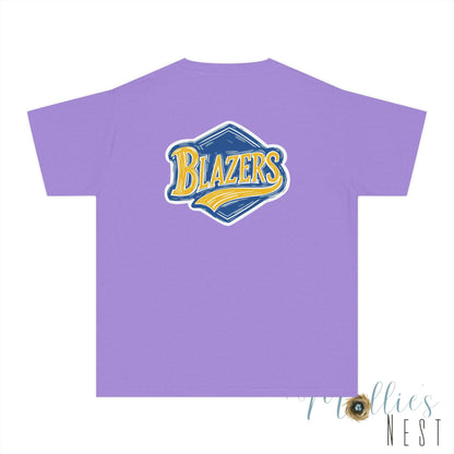 YOUTH Blazers Vin tage Logo T-Shirt — Retro Blue & Gold Team Logo T‑Shirt