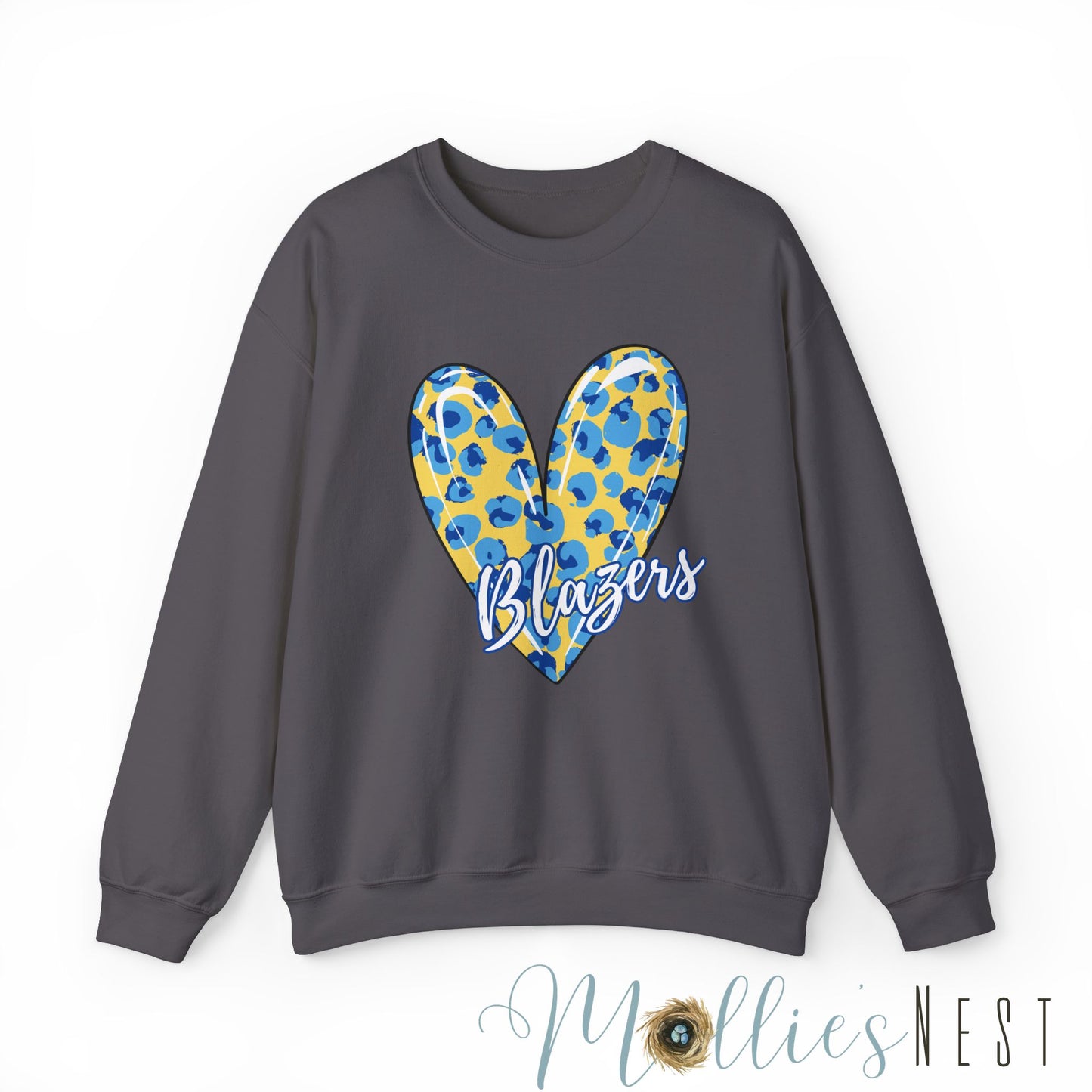 Unisex Heavy Blend™ Crewneck Sweatshirt.Blazers Leopard Heart