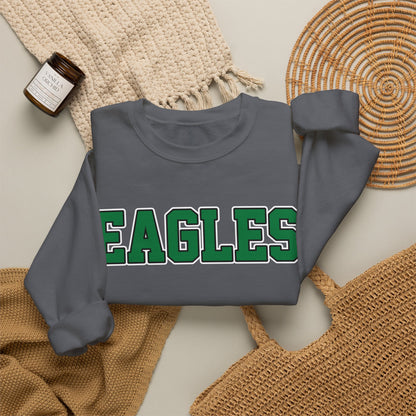 Eagles Green -Block Font Crewneck Sweatshirt