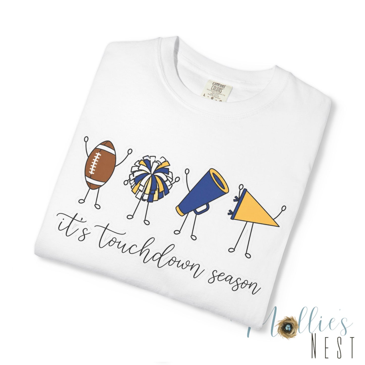 Touchdown Season (Blue/Yellow) T-Shirt — Football Friends Graphic Tee