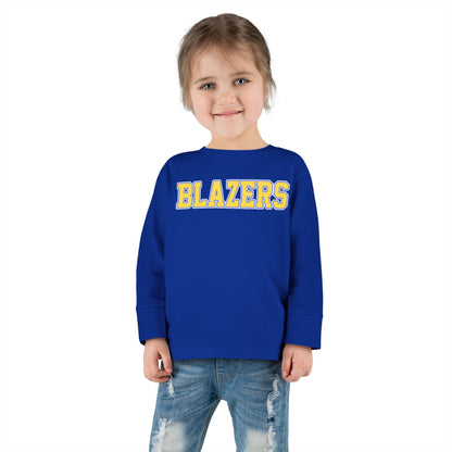 Toddler Blazers - Classic Blue & Gold - Valley View Long Sleeve Tee