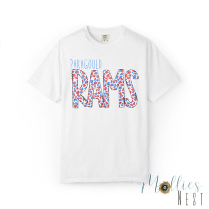 Paragould Rams T-Shirt — Leopard Letter Tee