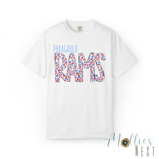 Paragould Rams T-Shirt — Leopard Letter Tee