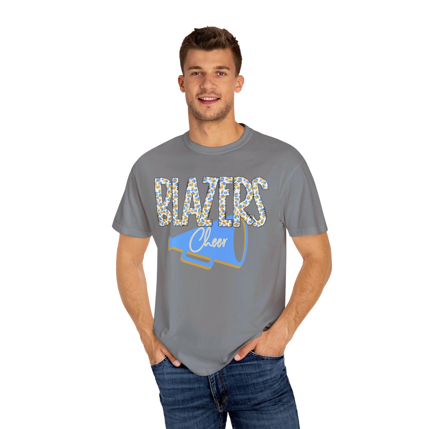 Blazers Leopard Cheer. Garment-Dyed T-shirt