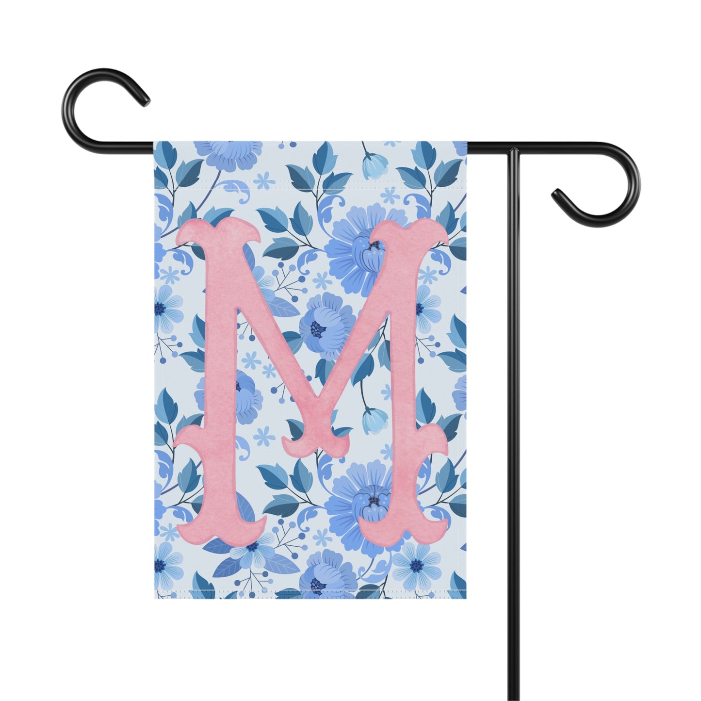 Personalized Floral Garden Banner - Initial 'M'