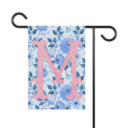 Personalized Floral Garden Banner - Initial 'M'