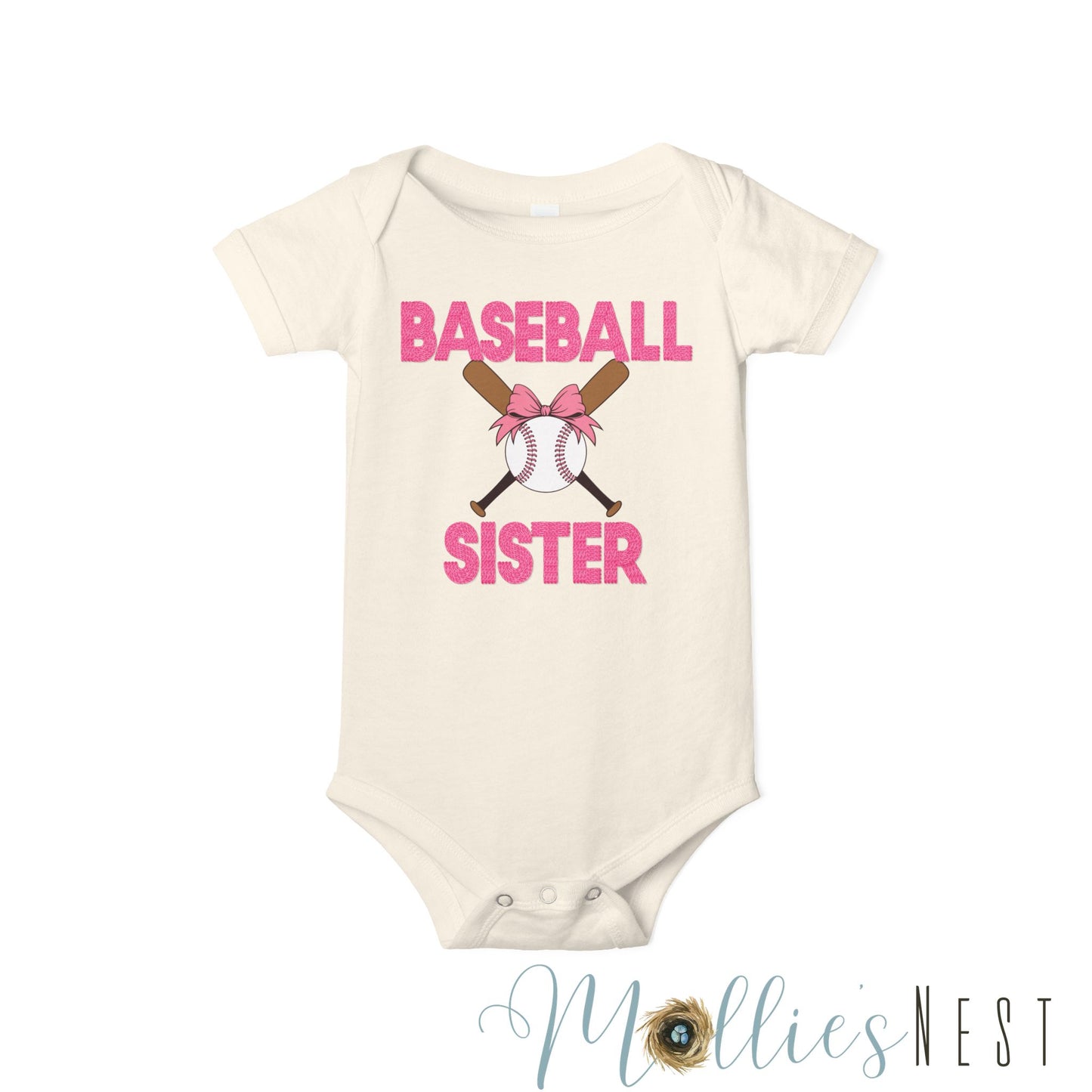 Baseball Sister Infant Jersey One Piece - Adorable Baby Bodysuit for Little Sports Fans