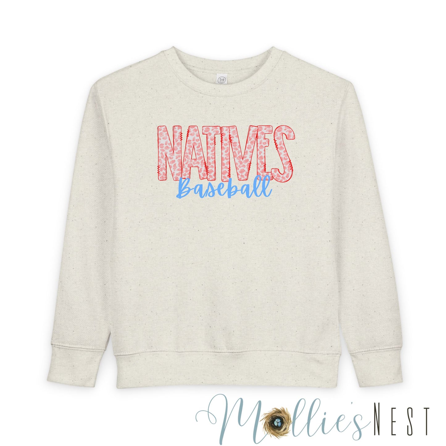 Natives Baseball Toddler Sweatshirt, Cute Kids Gift, Baseball Fan Apparel, Playful Toddler Gear, Sporty Children’s Clothing