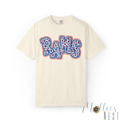 Paragould Rams Leopard Print Retro Logo T-Shirt