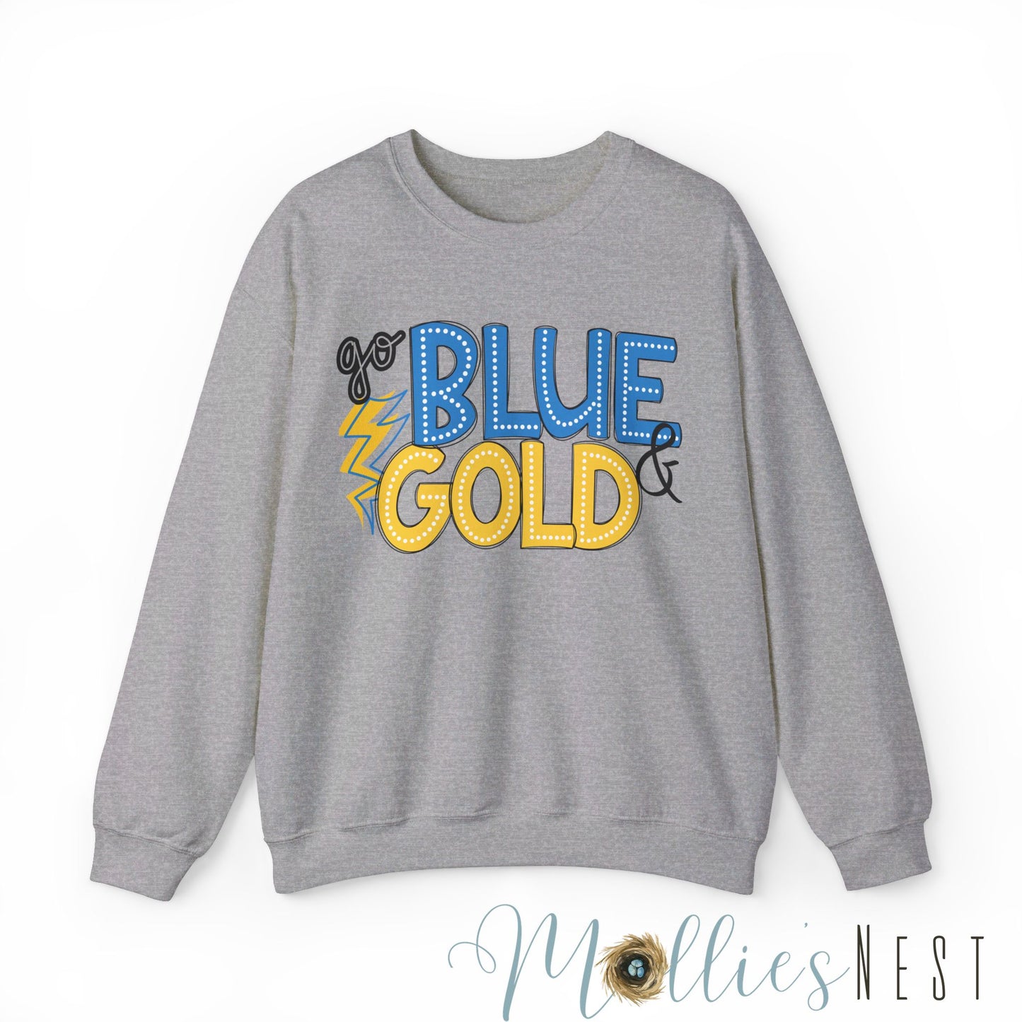 Unisex Blue & Gold Heavy Blend™ Crewneck Sweatshirt