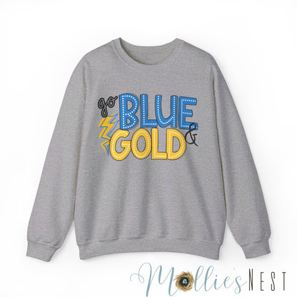 Unisex Blue & Gold Heavy Blend™ Crewneck Sweatshirt