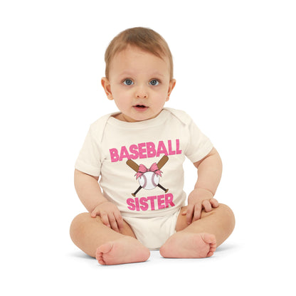 Baseball Sister Infant Jersey One Piece - Adorable Baby Bodysuit for Little Sports Fans