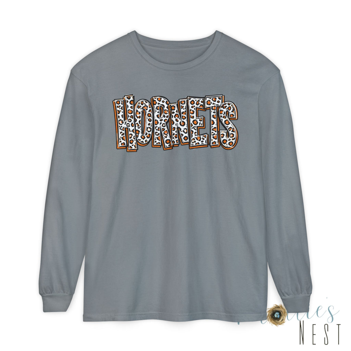 Harrisburg Hornets Stacked Leopard Print Long Sleeve T‑Shirt