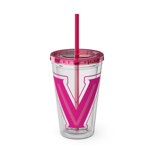 Valley View PINK Sunsplash Tumbler with Straw, 16oz