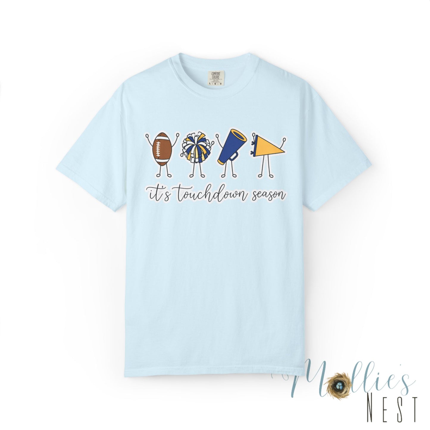 Touchdown Season (Blue/Yellow) T-Shirt — Football Friends Graphic Tee