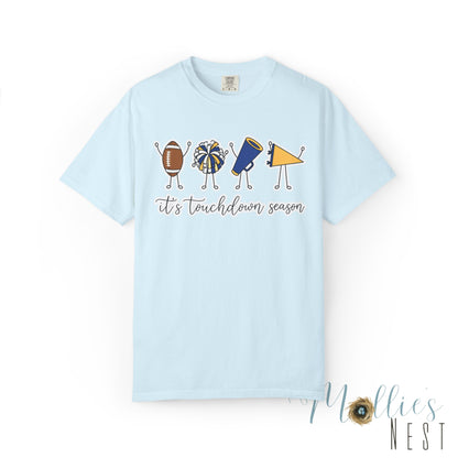 Touchdown Season (Blue/Yellow) T-Shirt — Football Friends Graphic Tee