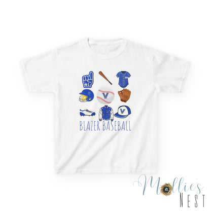 YOUTH BLAZER Baseball Tee — VALLEY VIEW Baseball Gear Graphic