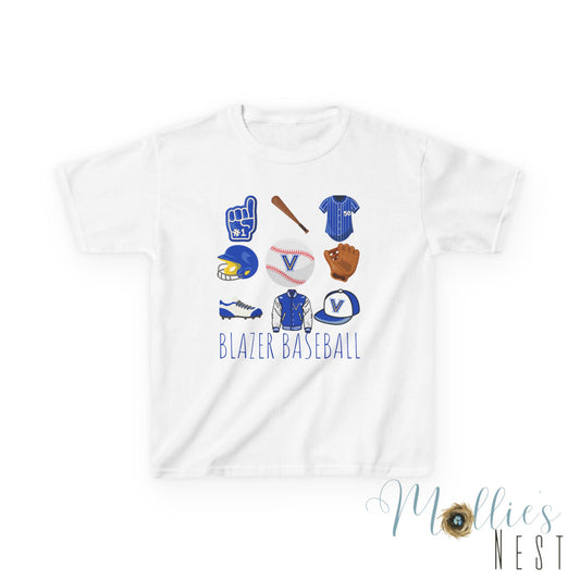 YOUTH BLAZER Baseball Tee — VALLEY VIEW Baseball Gear Graphic