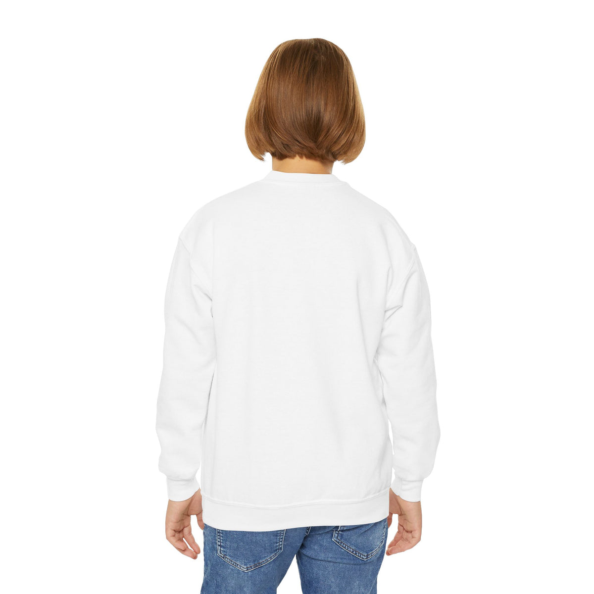 Youth Crewneck Sweatshirt - "Yellowjackets" Script Logo with Mascot (School Spirit Apparel)