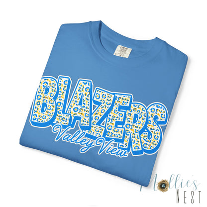 ADULT. Blazers Valley View Leopard Print T-Shirt - Stacked font