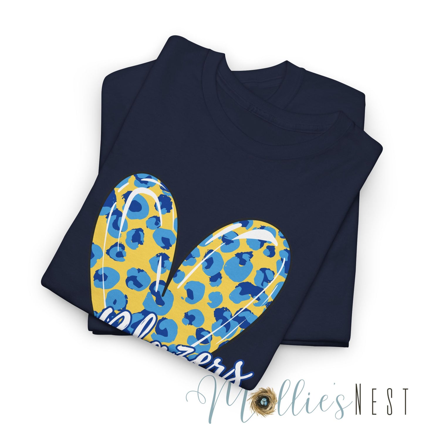 Blazers Leopard Heart. Heavy Cotton Tee