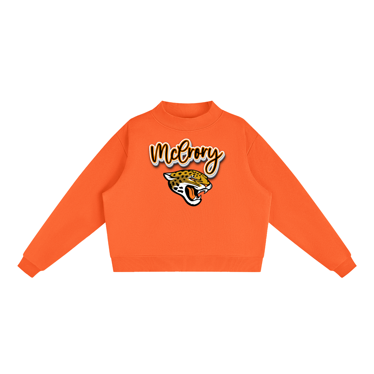 McCrory Jaguars. with mascot Fleece Mock-Neck Crew Sweatshirt
