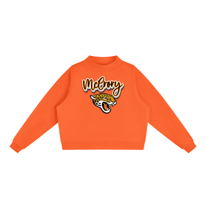 McCrory Jaguars. with mascot Fleece Mock-Neck Crew Sweatshirt