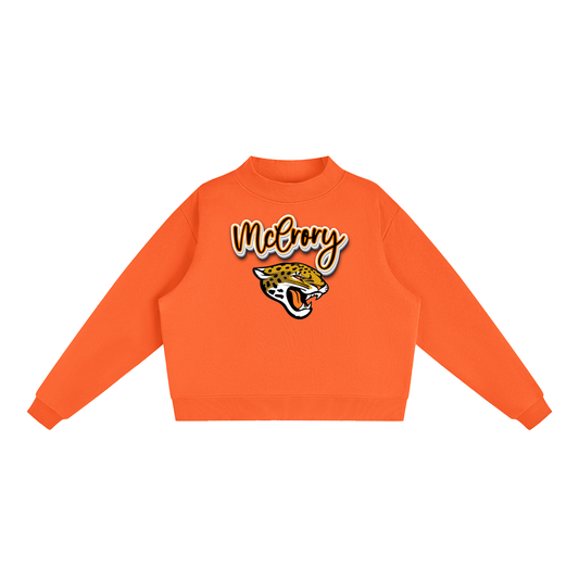 McCrory Jaguars. with mascot Fleece Mock-Neck Crew Sweatshirt