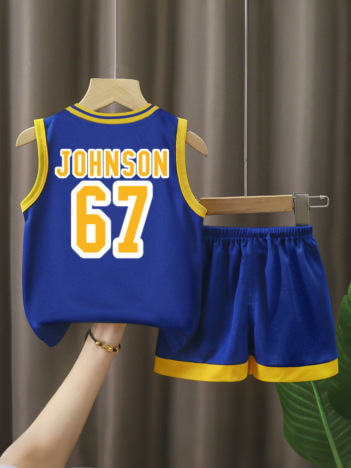 JOHNSON. CUSTOM Children's Basketball Jersey Set(Dual-sided Printing)