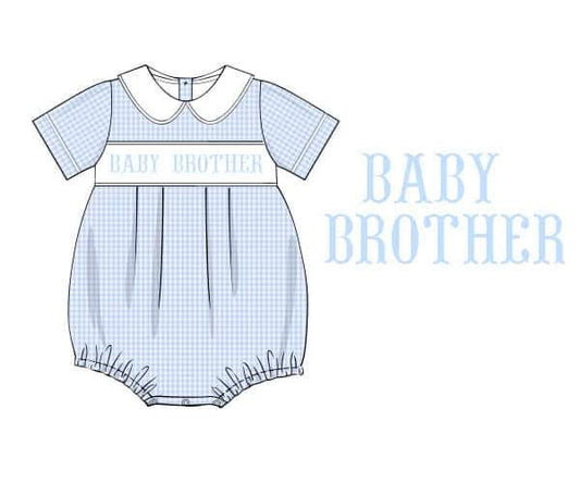 Preorder 2 - Smocked NAME Boy Bubble with Collar