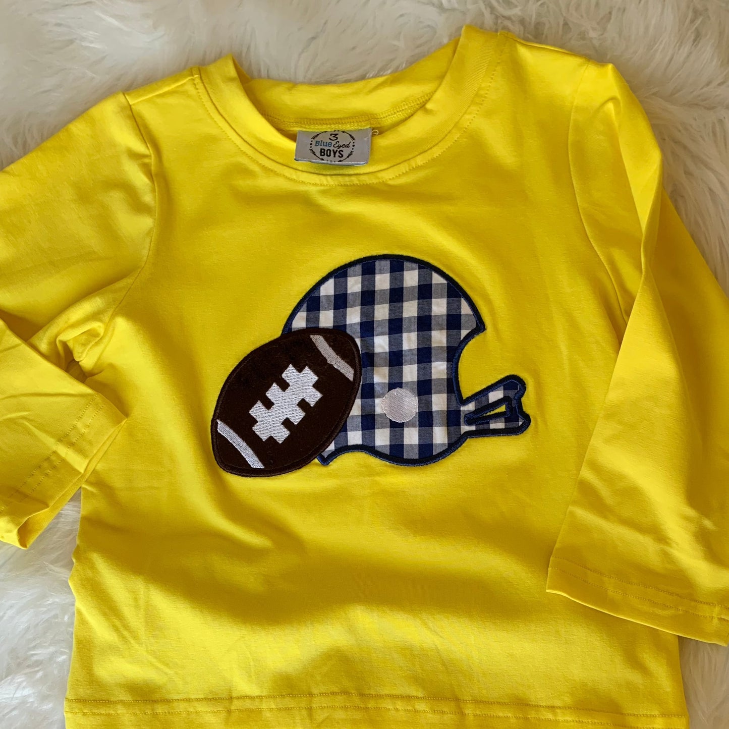 Preorder - Yellow/Blue Football Helmet Applique