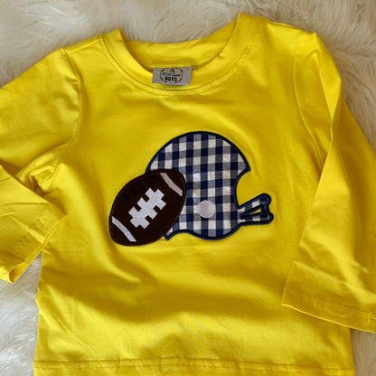 Preorder - Yellow/Blue Football Helmet Applique