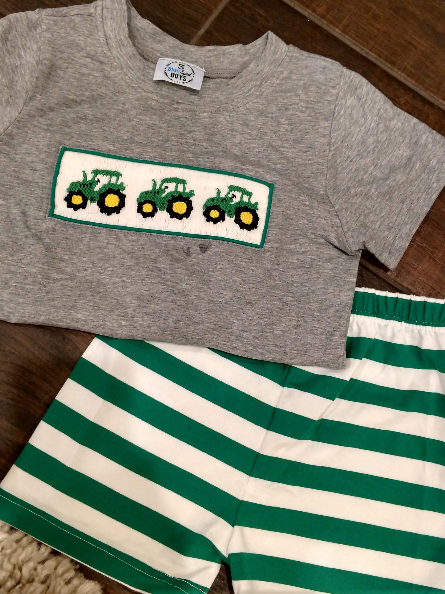 Preorder- Green striped knit shorts (Shirt sold searately)