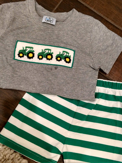 Preorder- Green striped knit shorts (Shirt sold searately)