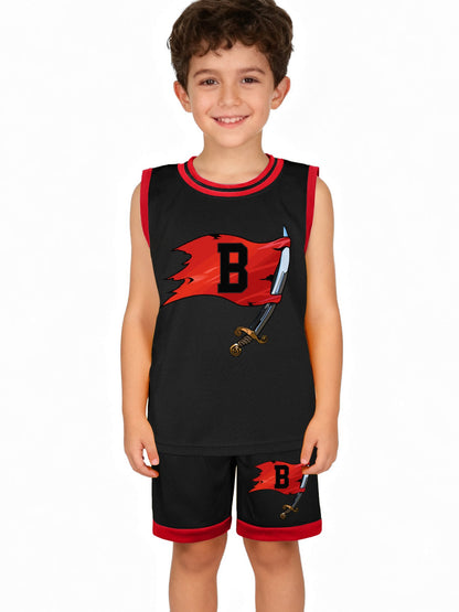 Branson Pirates. CUSTOM - Children's Basketball Jersey Set(Dual-sided Printing)