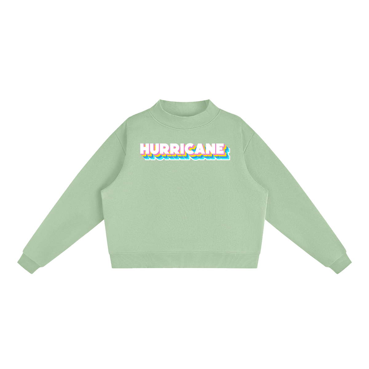 Essential Fleece Mock-Neck Crew Sweatshirt - Jonesboro Hurricane -Neon