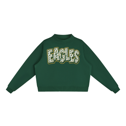 Essential Fleece Mock-Neck Crew Sweatshirt - GCT Eagles Green Leopard