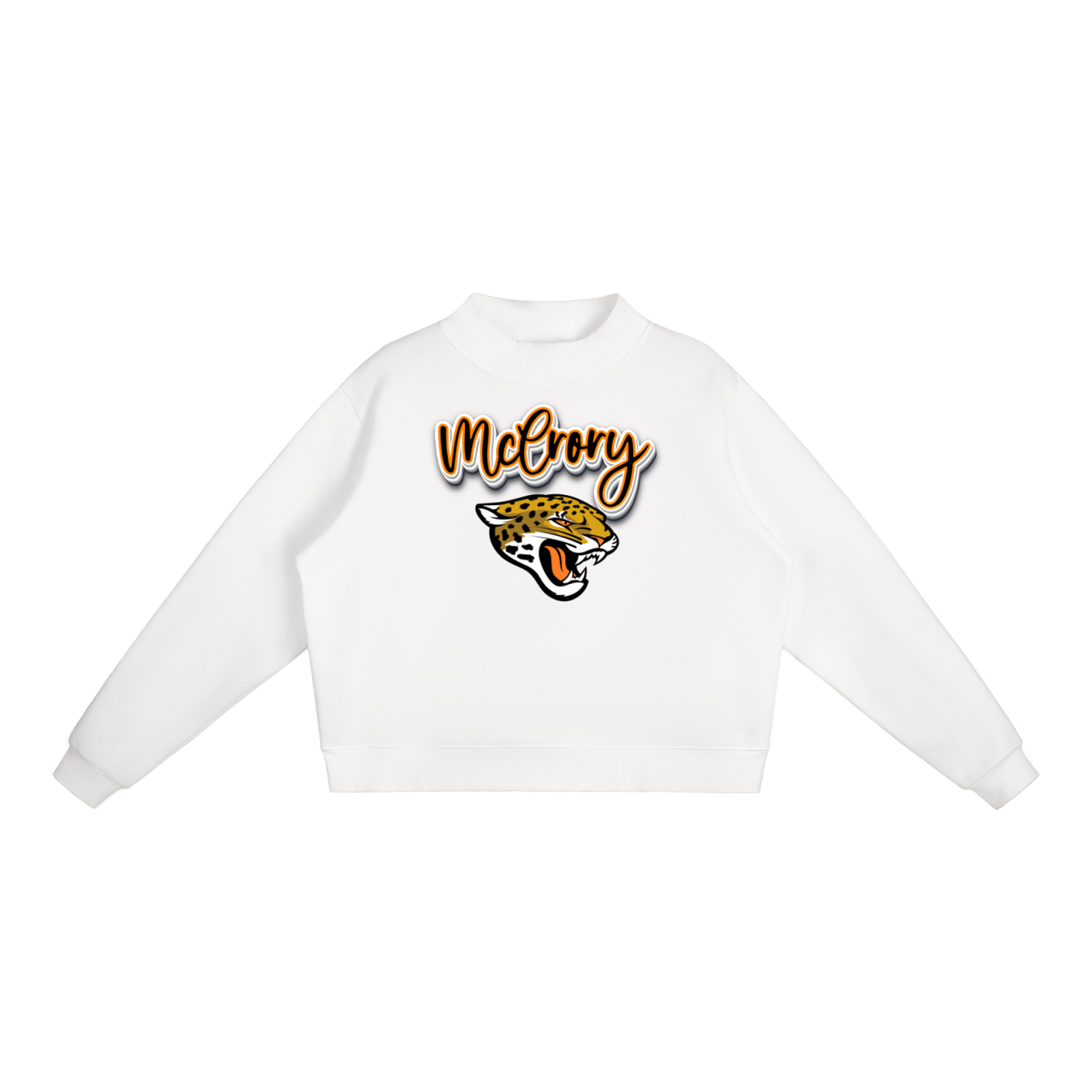 McCrory Jaguars. with mascot Fleece Mock-Neck Crew Sweatshirt